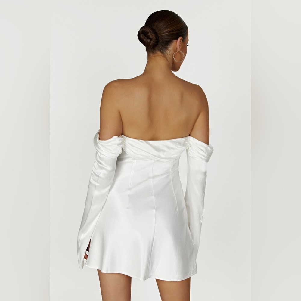 Meshki White Strapless Off-Shoulder Mini Dress - Picture 2 of 6